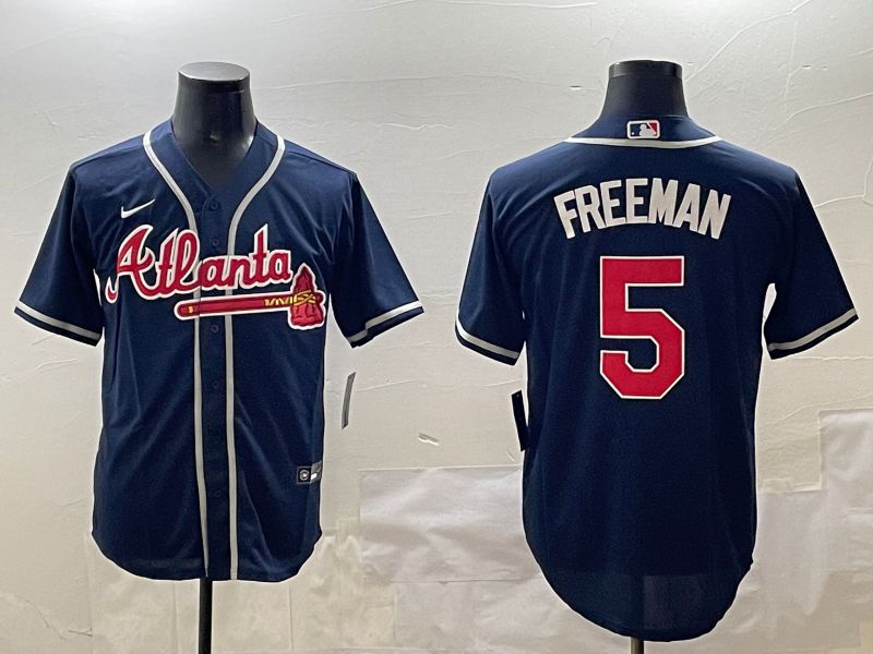 Men Atlanta Braves #5 Freeman Blue Game 2025 Nike MLB Jersey style 1->atlanta braves->MLB Jersey